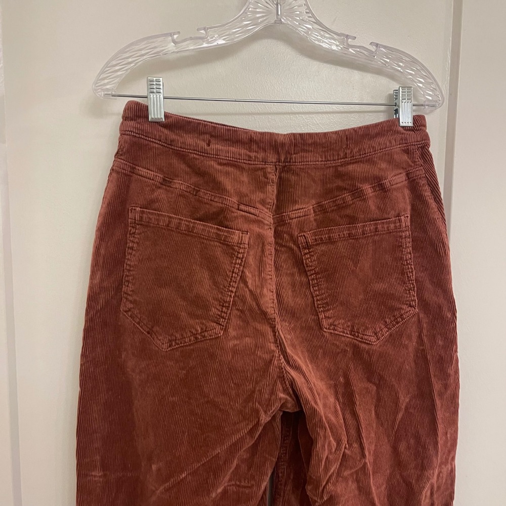 Pilcro Anthropologie Corduroy Wide Leg Burgundy Pants Fall Chic Modern - Picture 6 of 9